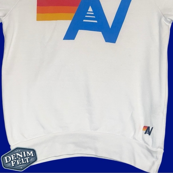Aviator Nation Unisex White LOGO SWEATSHIRT/PULLOVER | PRELOVED!!💙🌈💙 - Picture 7 of 16